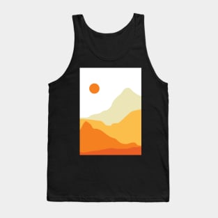 Minimalist Modern Mountainous Landscape Graphic Design Tank Top